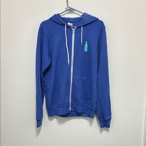 Blue Zip-Up Hooded Sweater with Absolute Bottle Logo Bella Canvas